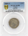 FRANCE, monnaie 1 Franc Napoléon III Empereur 1866 PCGS AU58