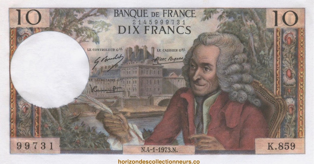 FRANCE, billet 10 Francs VOLTAIRE 1973