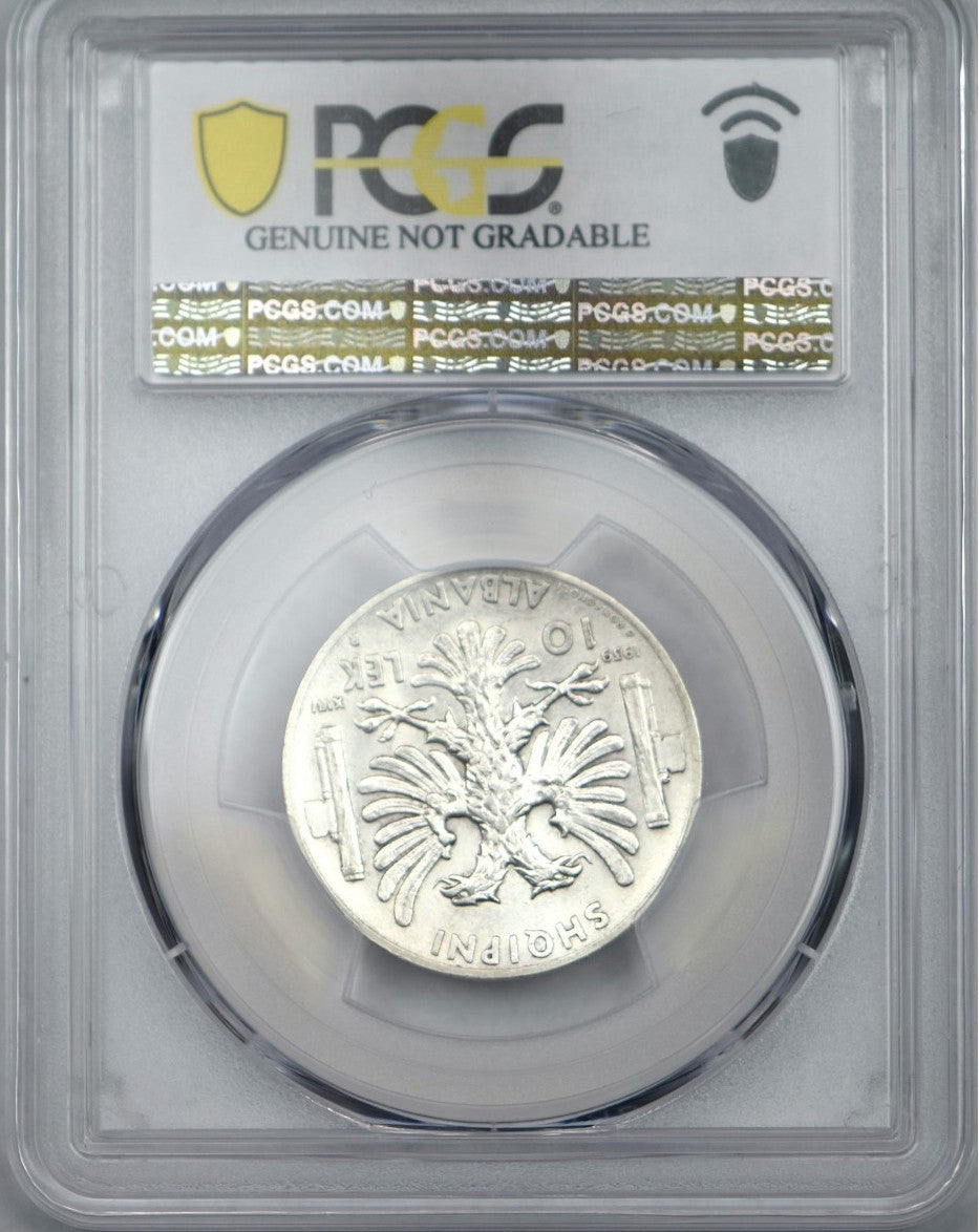 ALBANIE, monnaie 10 Lek 1939 PCGS AU detail