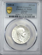 ALBANIE, monnaie 10 Lek 1939 PCGS AU detail