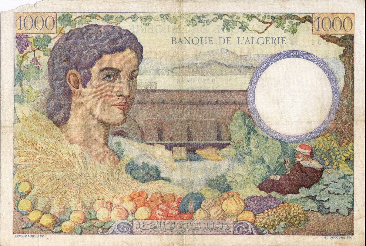 ALGÉRIE, billet 1000 Francs TRÉSOR 1942 P.112a
