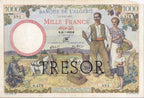 ALGÉRIE, billet 1000 Francs TRÉSOR 1942 P.112a