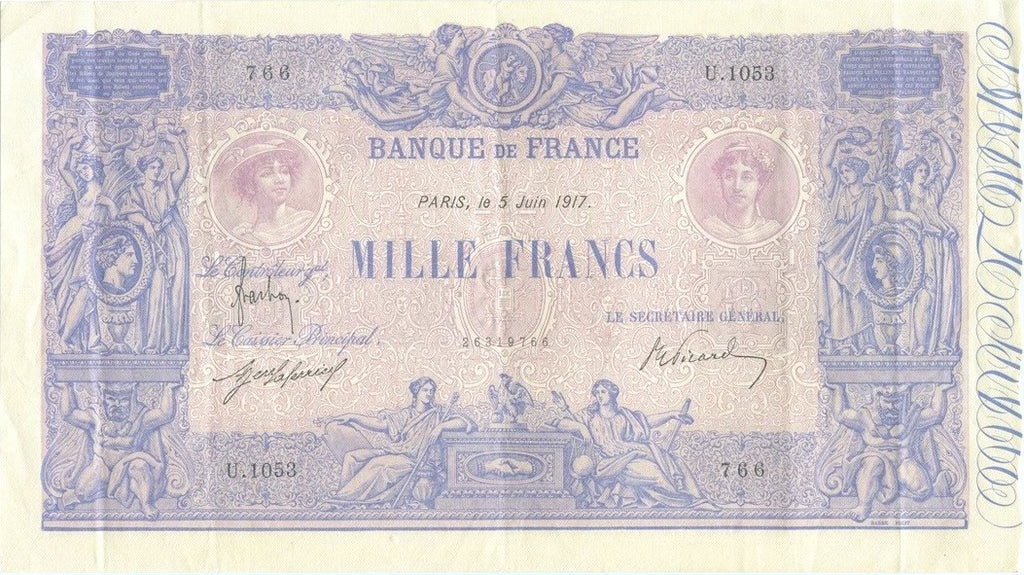 FRANCE, billet 1000 Francs BLEU & ROSE 1917 F.36.31