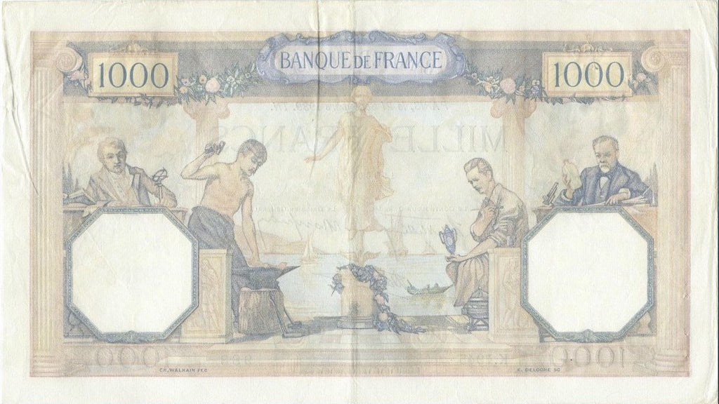 FRANCE, billet 1000 Francs CÉRÈS & MERCURE 1939 F.38.37
