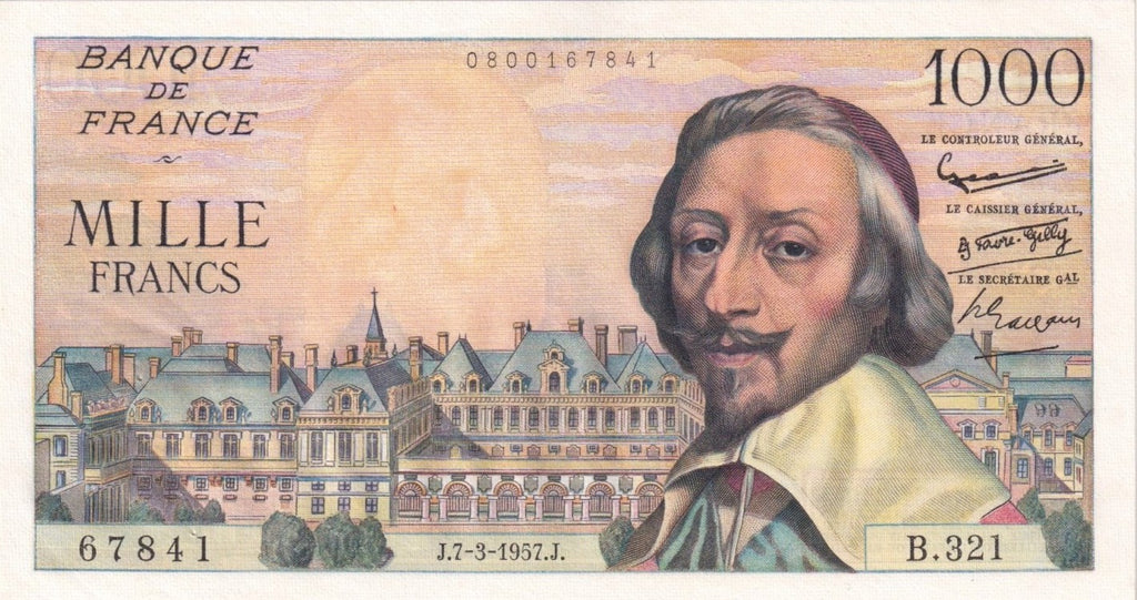 FRANCE, billet 1000 Francs RICHELIEU 1957