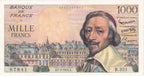 FRANCE, billet 1000 Francs RICHELIEU 1957