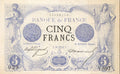 FRANCE, billet 5 Francs NOIR 1872 F.1.9