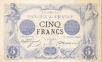 FRANCE, billet 5 Francs NOIR 1872 F.1.9