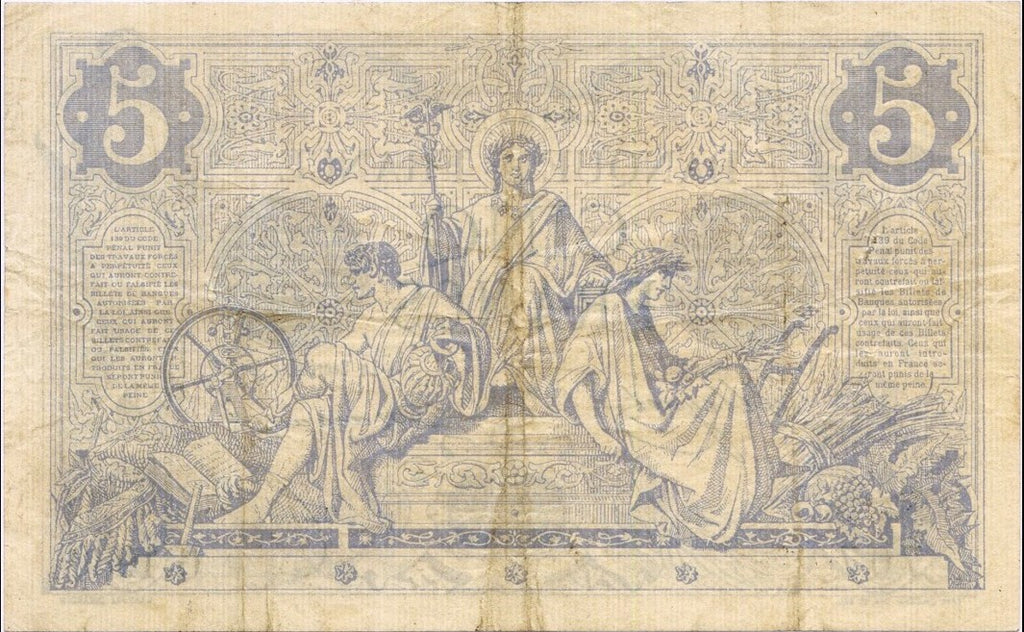 FRANCE, billet 5 Francs NOIR 1873 F.1.15