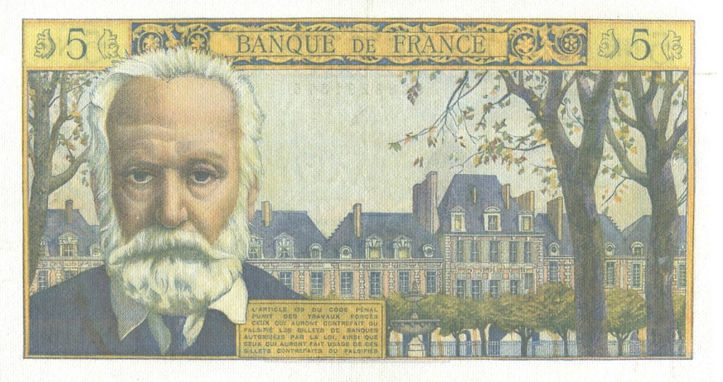 FRANCE, billet 5 Nouveaux Francs VICTOR HUGO 1964 F.56.15