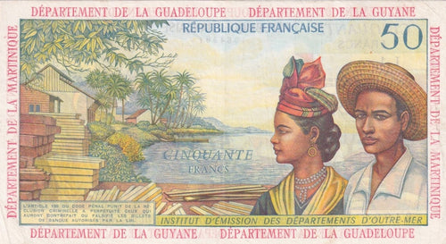 ANTILLES FRANÇAISES, billet 50 Francs 1964