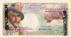 SAINT PIERRE ET MIQUELON, billet 50 Francs Belain d'Esnambuc Spécimen 1960 P.31s Erreur inversion