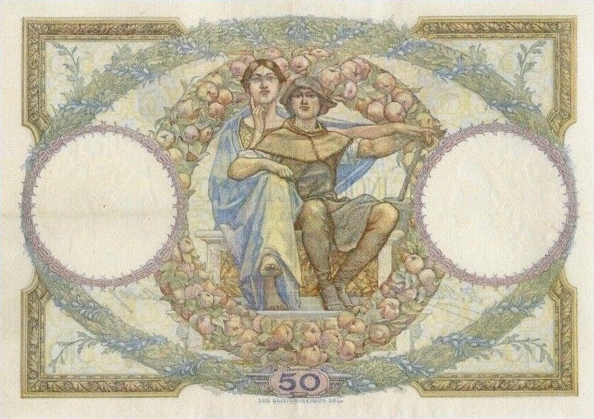 FRANCE, billet 50 Francs Luc Olivier Merson 1929