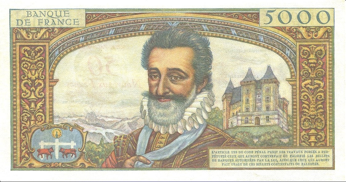 FRANCE, billet 50 NF sur 5000 Francs HENRI IV 1959 F.54.2