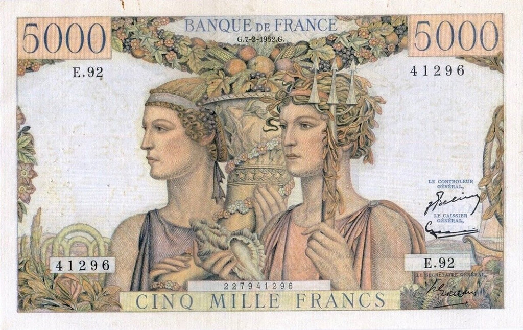 FRANCE, billet 5000 Francs TERRE ET MER 1952 F.48.6