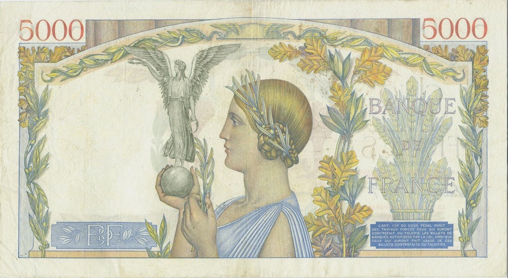 FRANCE, billet 5000 Francs VICTOIRE 1938 F.45.1