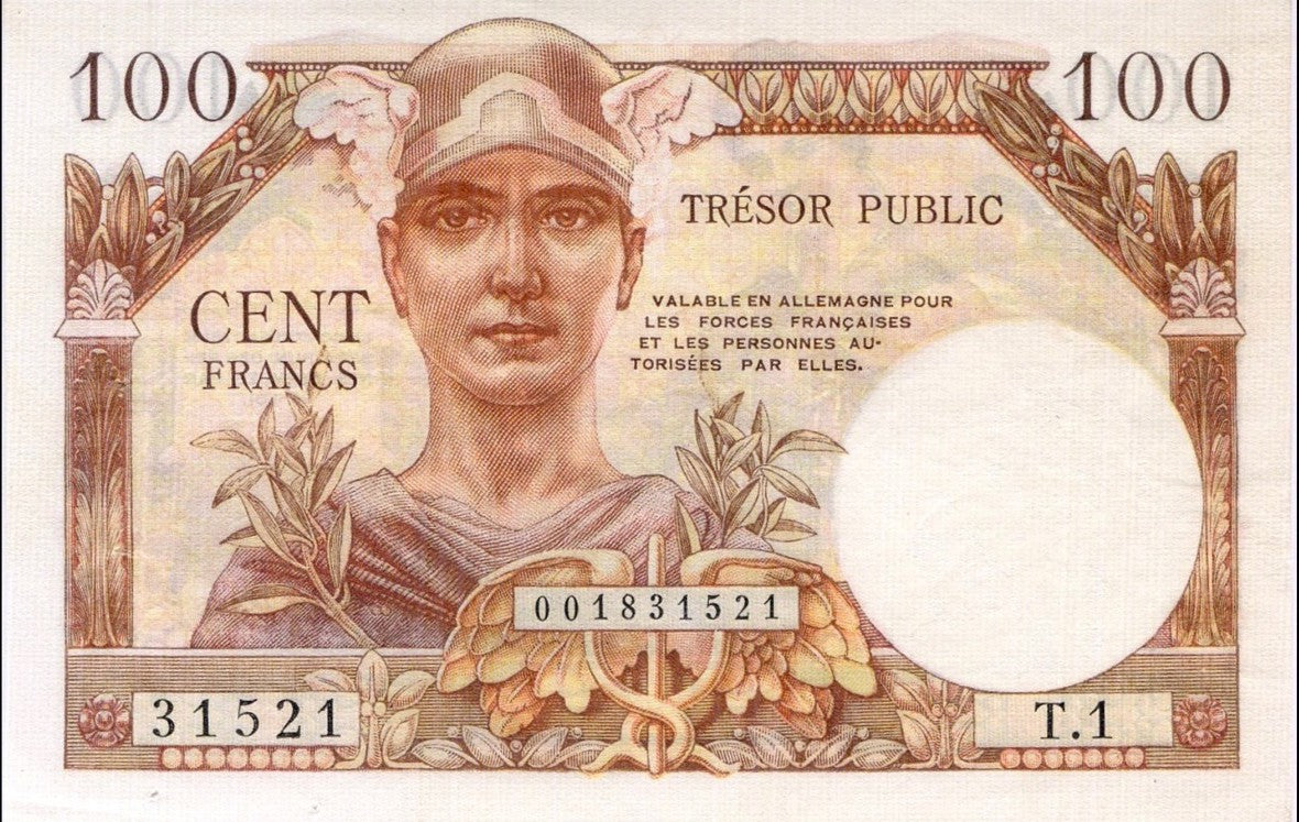 FRANCE, billet 100 Francs TRÉSOR FRANÇAIS 1955 F.34.1