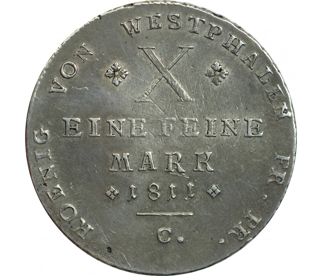 ALLEMAGNE, monnaie Thaler Royaume de westphalie, Jérome Napoléon de convention, 2e type 1811 Cassel