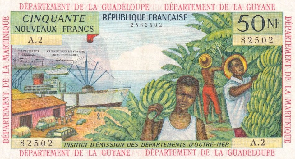 ANTILLES FRANÇAISES, billet 50 Francs 1964